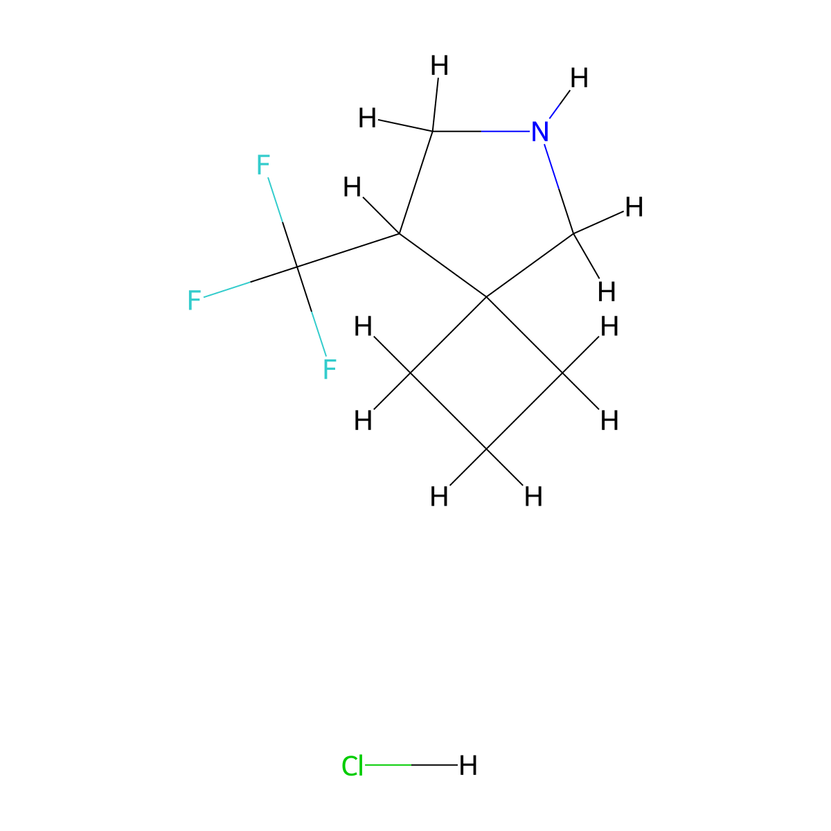 8-(Trifluoromethyl)-6-azaspiro(3.4)octane hydrochloride molecular structure, CAS 2411266-40-3