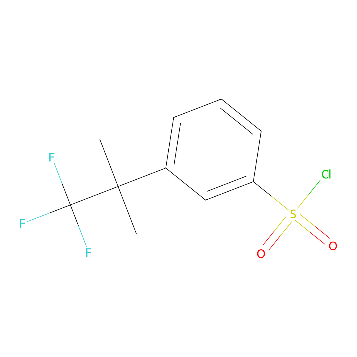 3-(1,1,1-Trifluoro-2-methylpropan-2-yl)benzene-1-sulfonyl chloride molecular structure, CAS 2411266-62-9