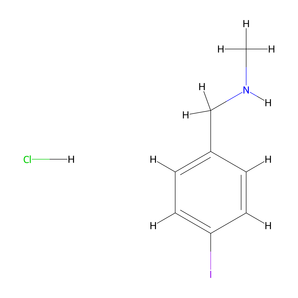 [(4-Iodophenyl)methyl](methyl)amine hydrochloride molecular structure, CAS 2411267-07-5