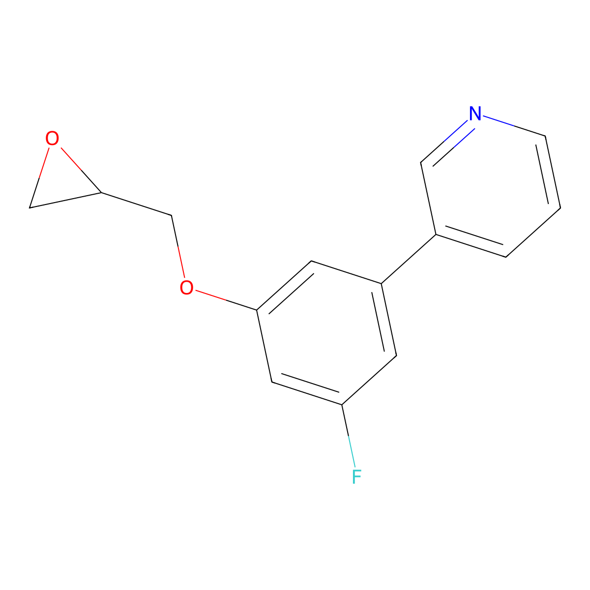 3-{3-Fluoro-5-[(oxiran-2-yl)methoxy]phenyl}pyridine molecular structure, CAS 2411268-00-1