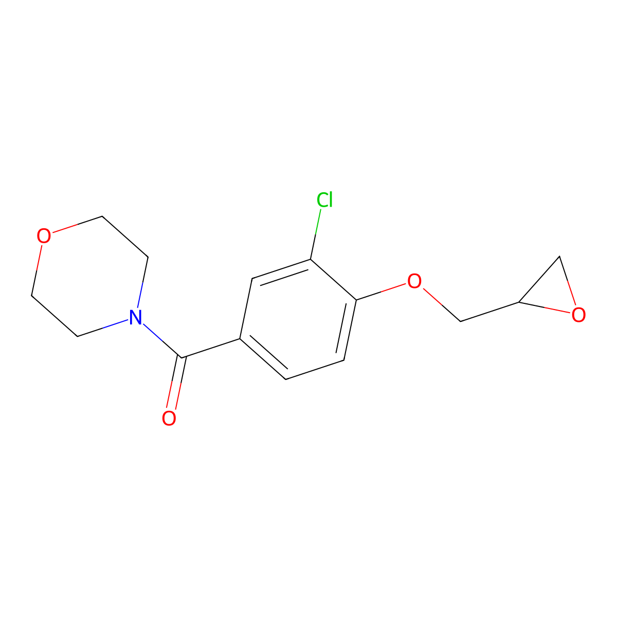 4-{3-Chloro-4-[(oxiran-2-yl)methoxy]benzoyl}morpholine molecular structure, CAS 2411268-47-6