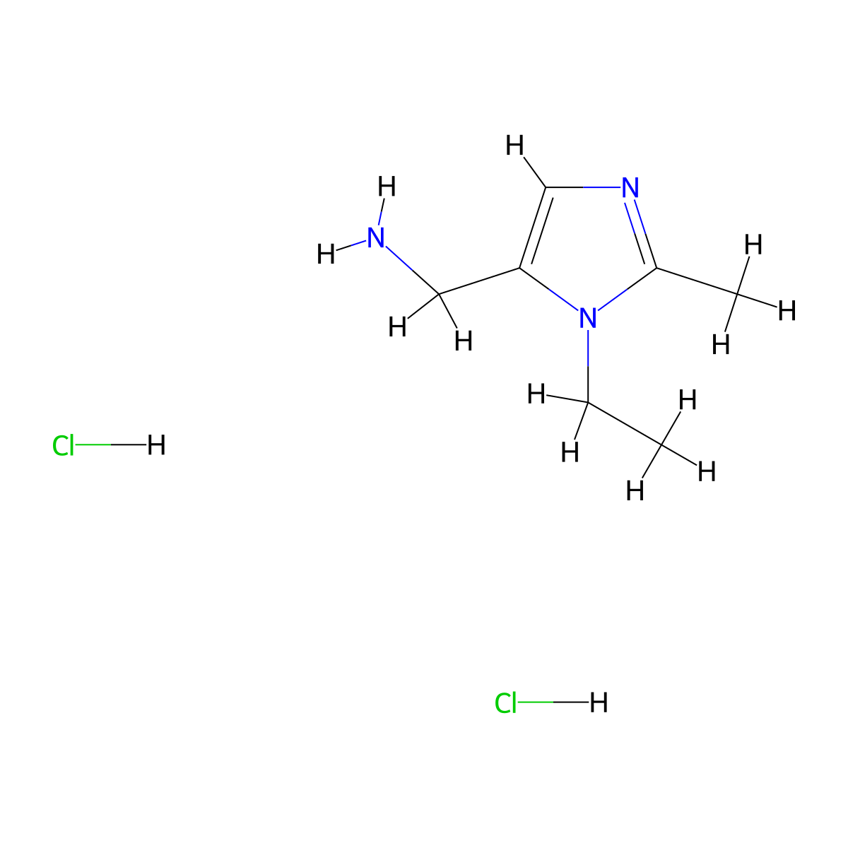 (3-Ethyl-2-methylimidazol-4-yl)methanamine;dihydrochloride molecular structure, CAS 2411269-28-6