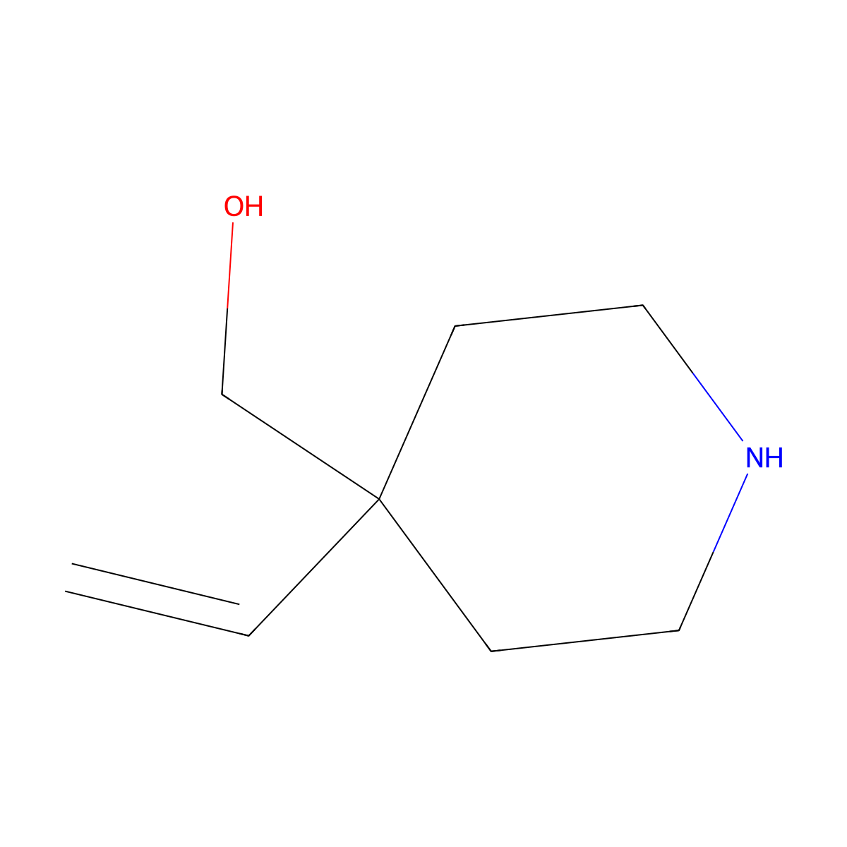 (4-Ethenylpiperidin-4-yl)methanol molecular structure, CAS 2411269-58-2
