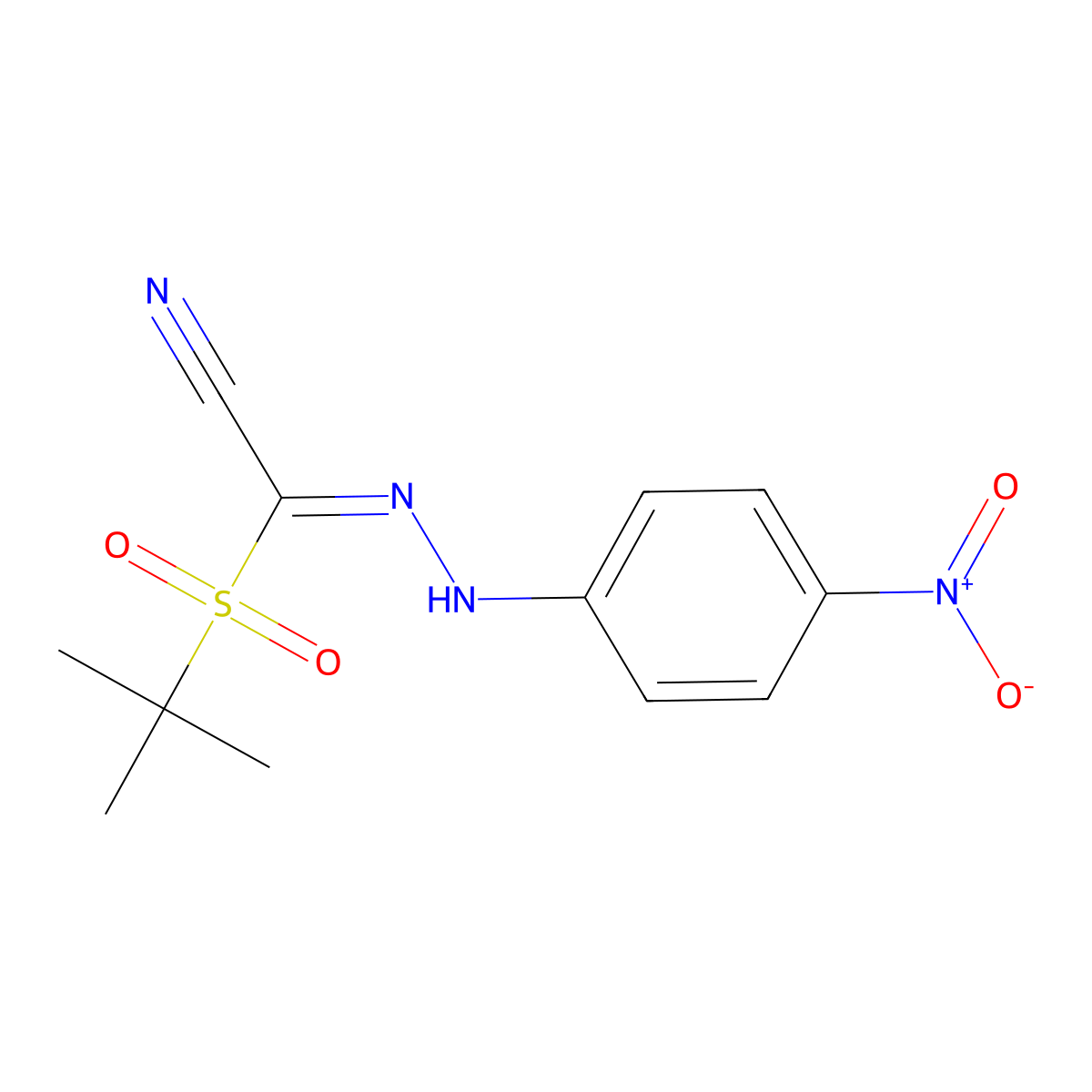 1-tert-butylsulfonyl-N-(4-nitroanilino)methanimidoyl cyanide molecular structure, CAS 241127-15-1