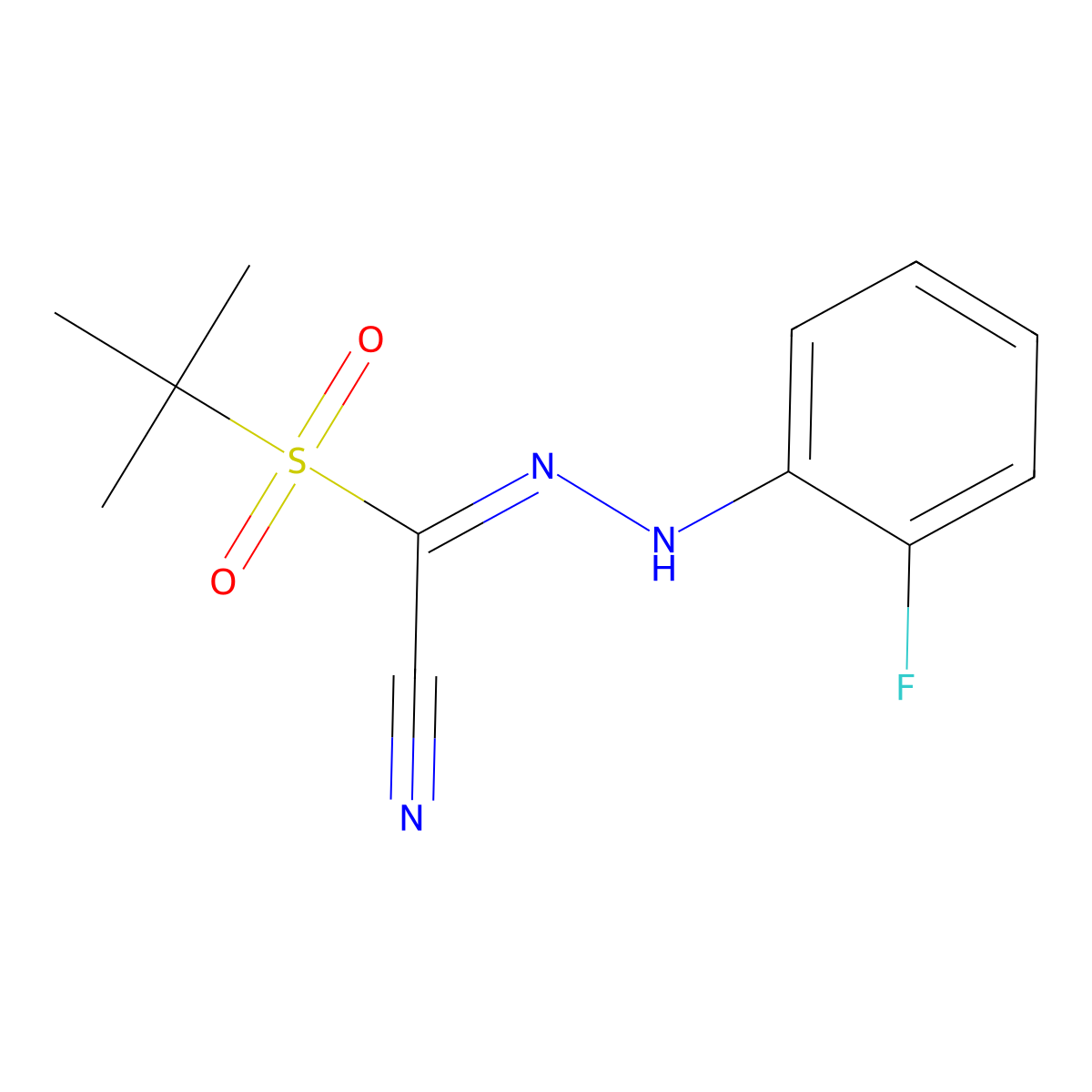 2-(Tert-butylsulfonyl)-2-[2-(2-fluorophenyl)hydrazono]acetonitrile molecular structure, CAS 241127-16-2