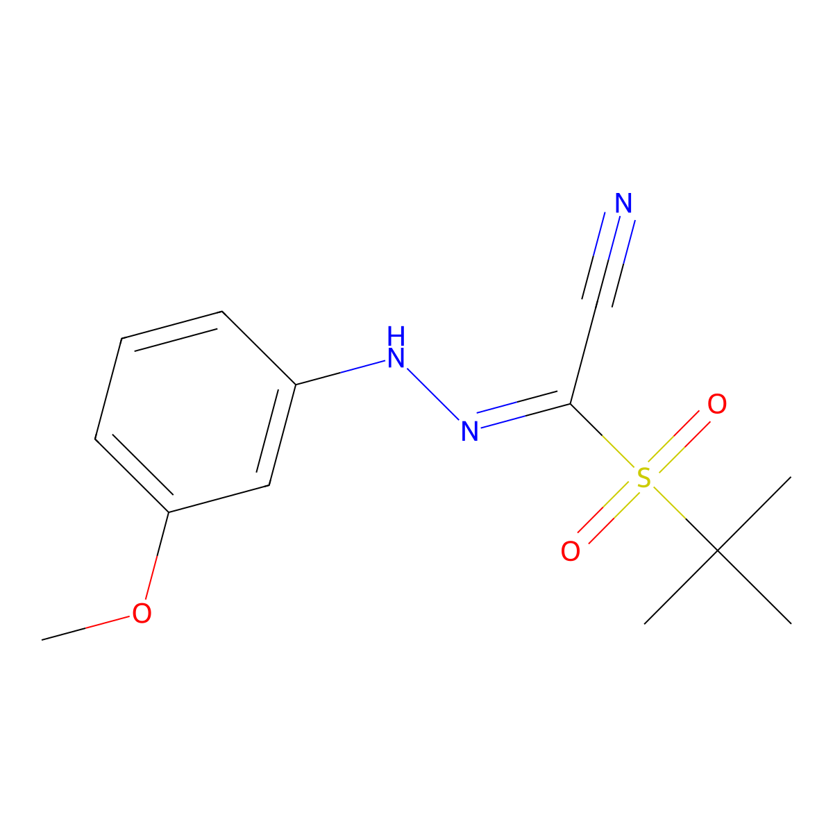 2-(Tert-butylsulfonyl)-2-[2-(3-methoxyphenyl)hydrazono]acetonitrile molecular structure, CAS 241127-20-8