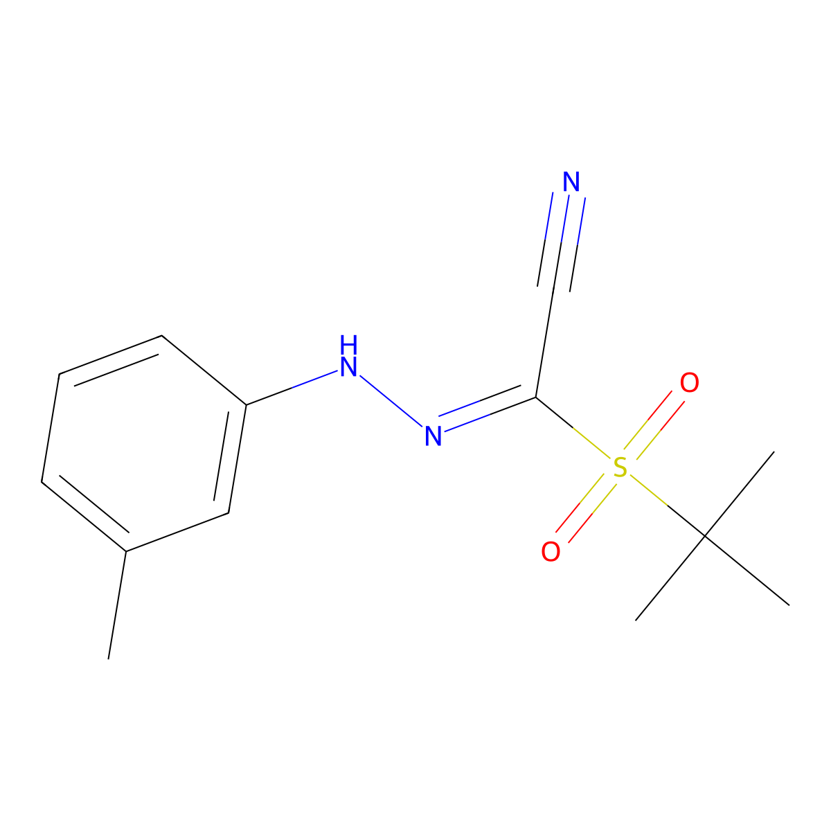 2-(Tert-butylsulfonyl)-2-[2-(3-methylphenyl)hydrazono]acetonitrile molecular structure, CAS 241127-21-9
