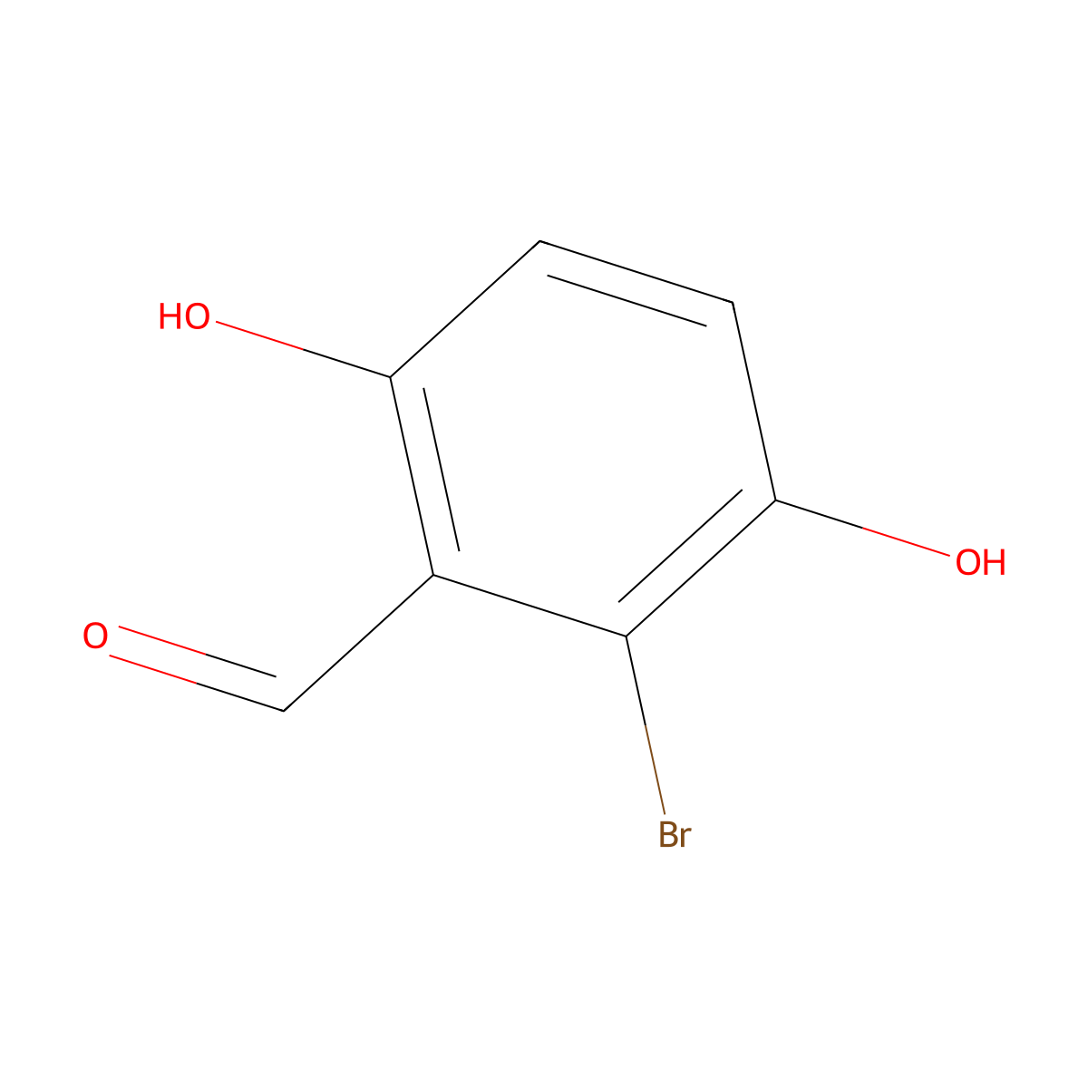 2-Bromo-3,6-dihydroxybenzaldehyde molecular structure, CAS 241127-72-0