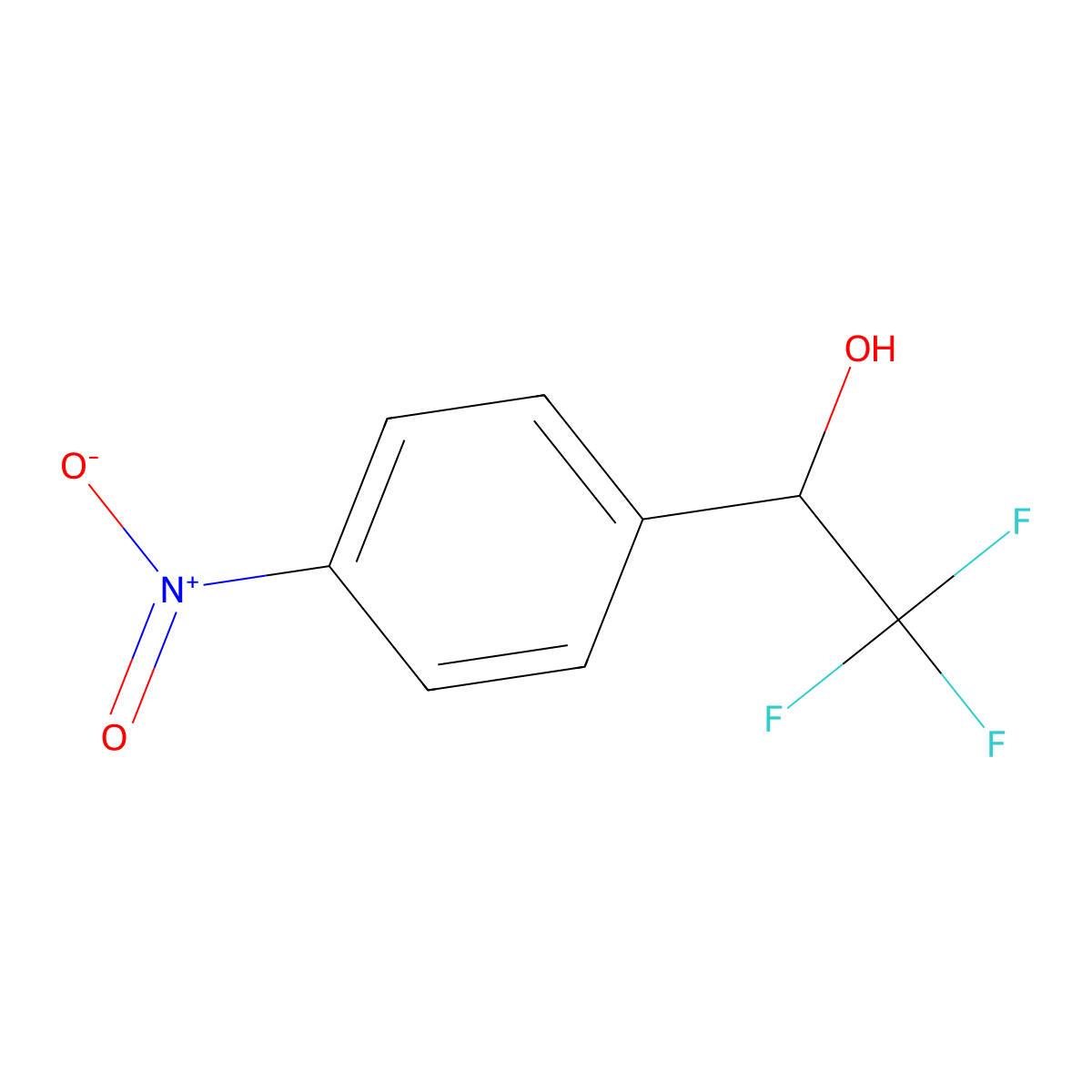 2,2,2-Trifluoro-1-(4-nitrophenyl)ethanol molecular structure, CAS 241127-76-4