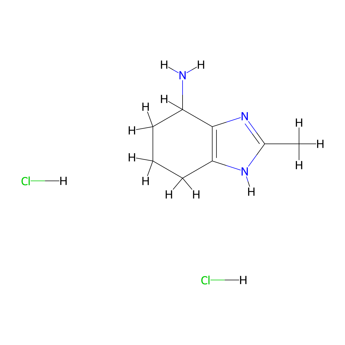 2-methyl-4,5,6,7-tetrahydro-1H-1,3-benzodiazol-7-amine dihydrochloride molecular structure, CAS 2411270-20-5