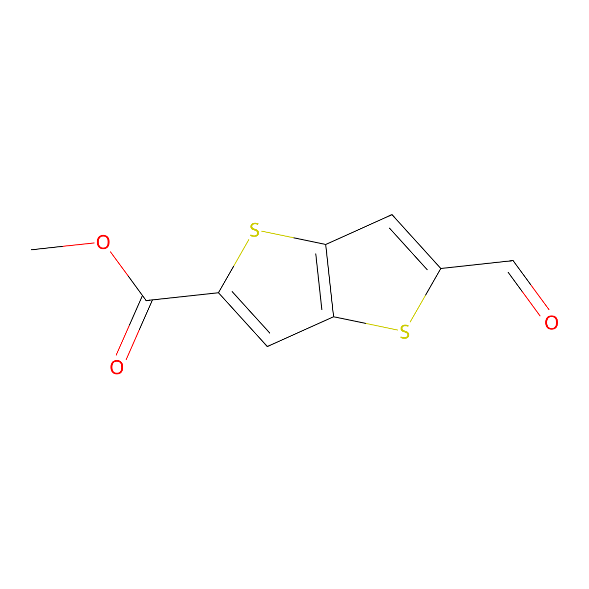 Methyl5-formylthieno[3,2-b]thiophene-2-carboxylate molecular structure, CAS 2411272-34-7