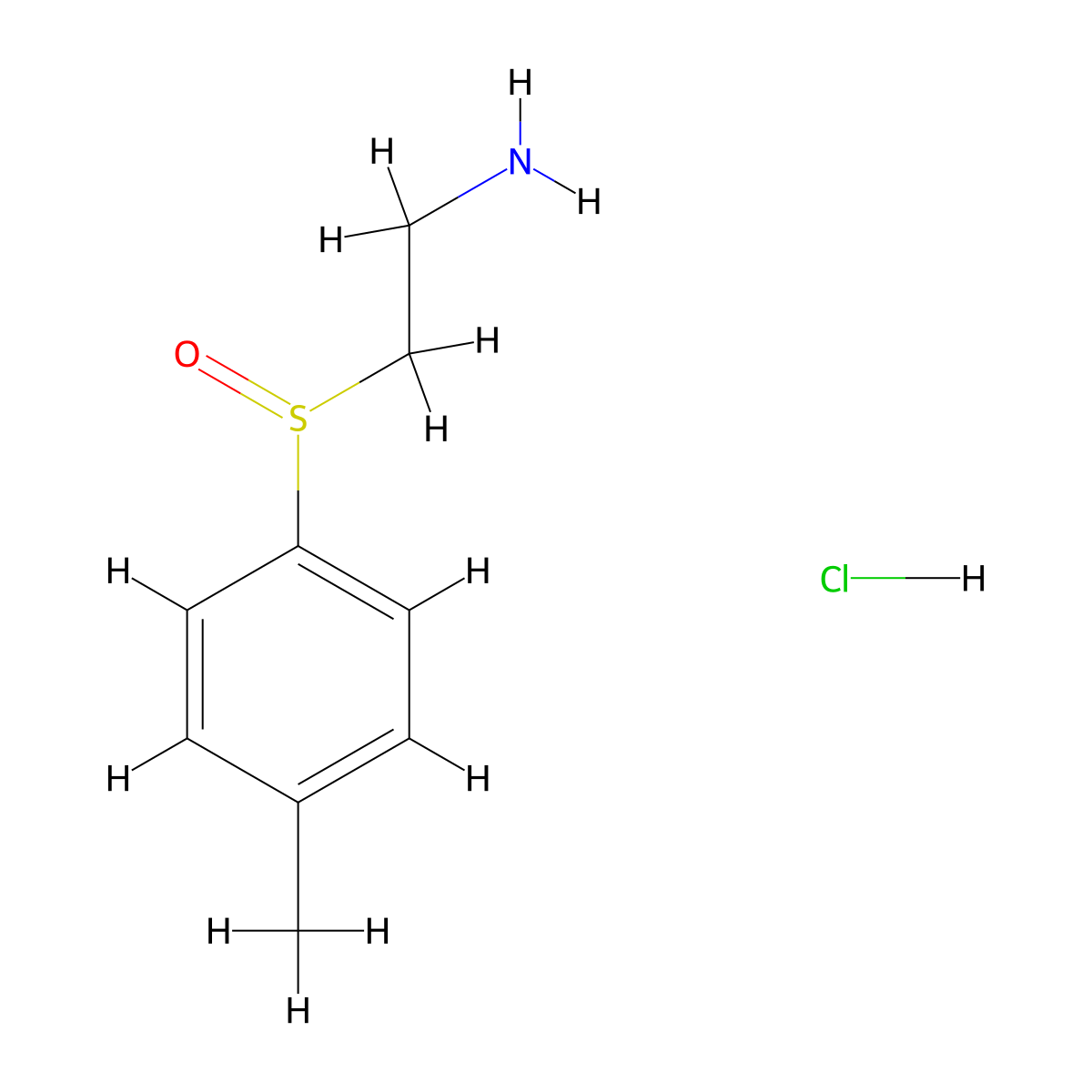 2-(4-Methylbenzenesulfinyl)ethan-1-amine hydrochloride molecular structure, CAS 2411275-41-5
