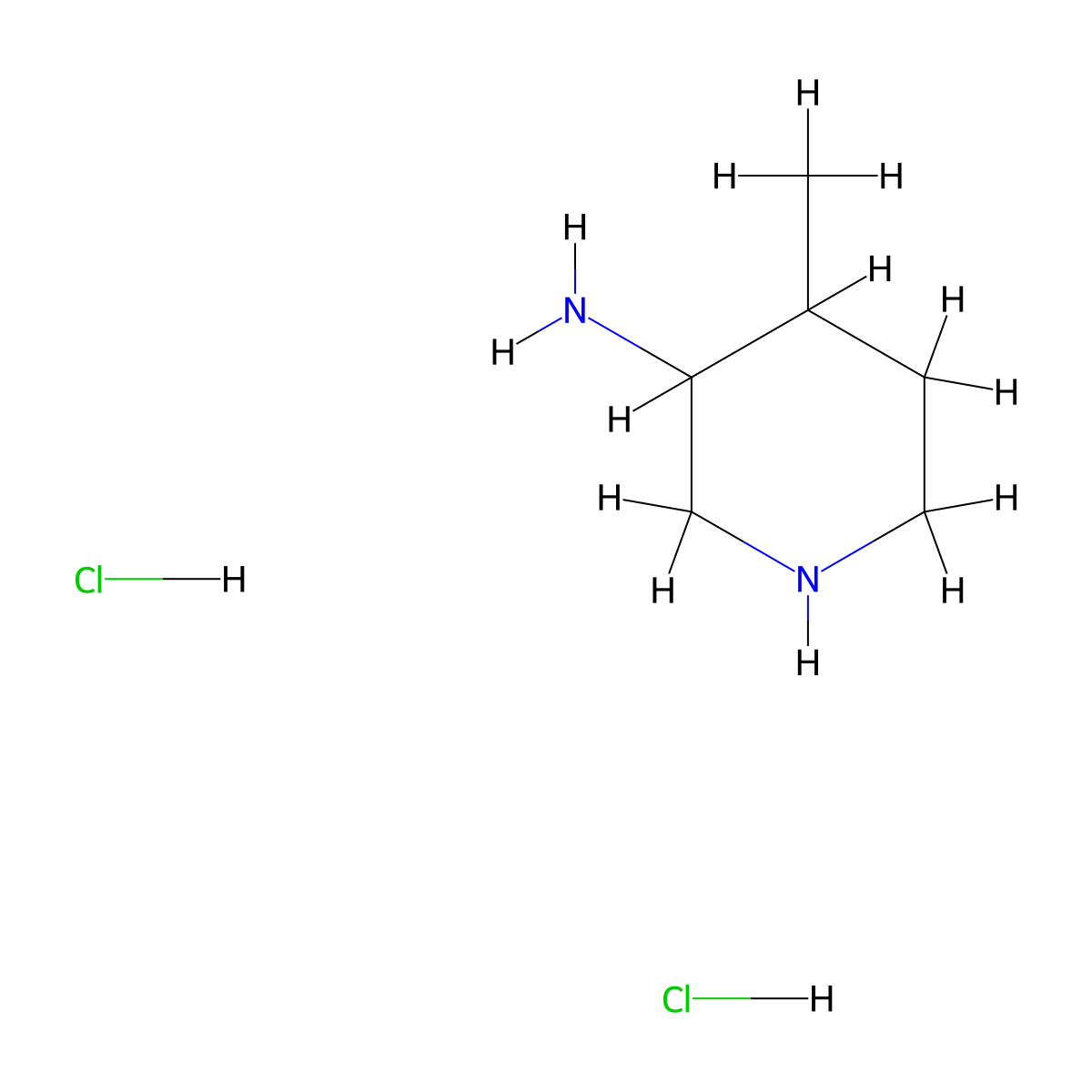 4-Methylpiperidin-3-amine;dihydrochloride molecular structure, CAS 2411278-00-5