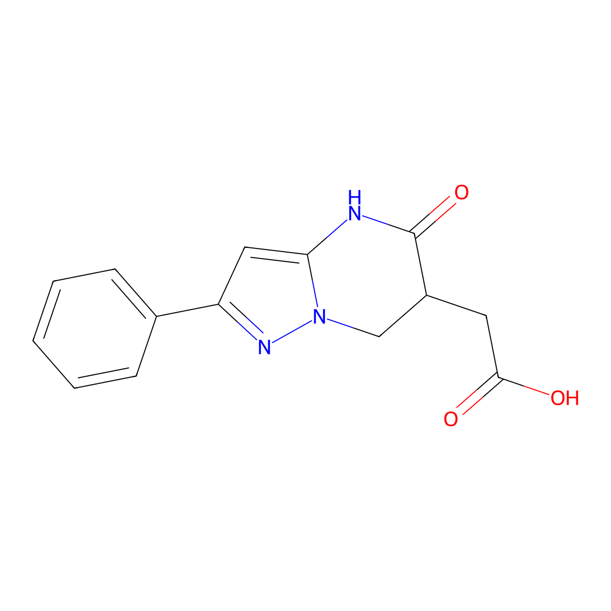 2-{5-oxo-2-phenyl-4H,5H,6H,7H-pyrazolo[1,5-a]pyrimidin-6-yl}acetic acid molecular structure, CAS 2411279-74-6