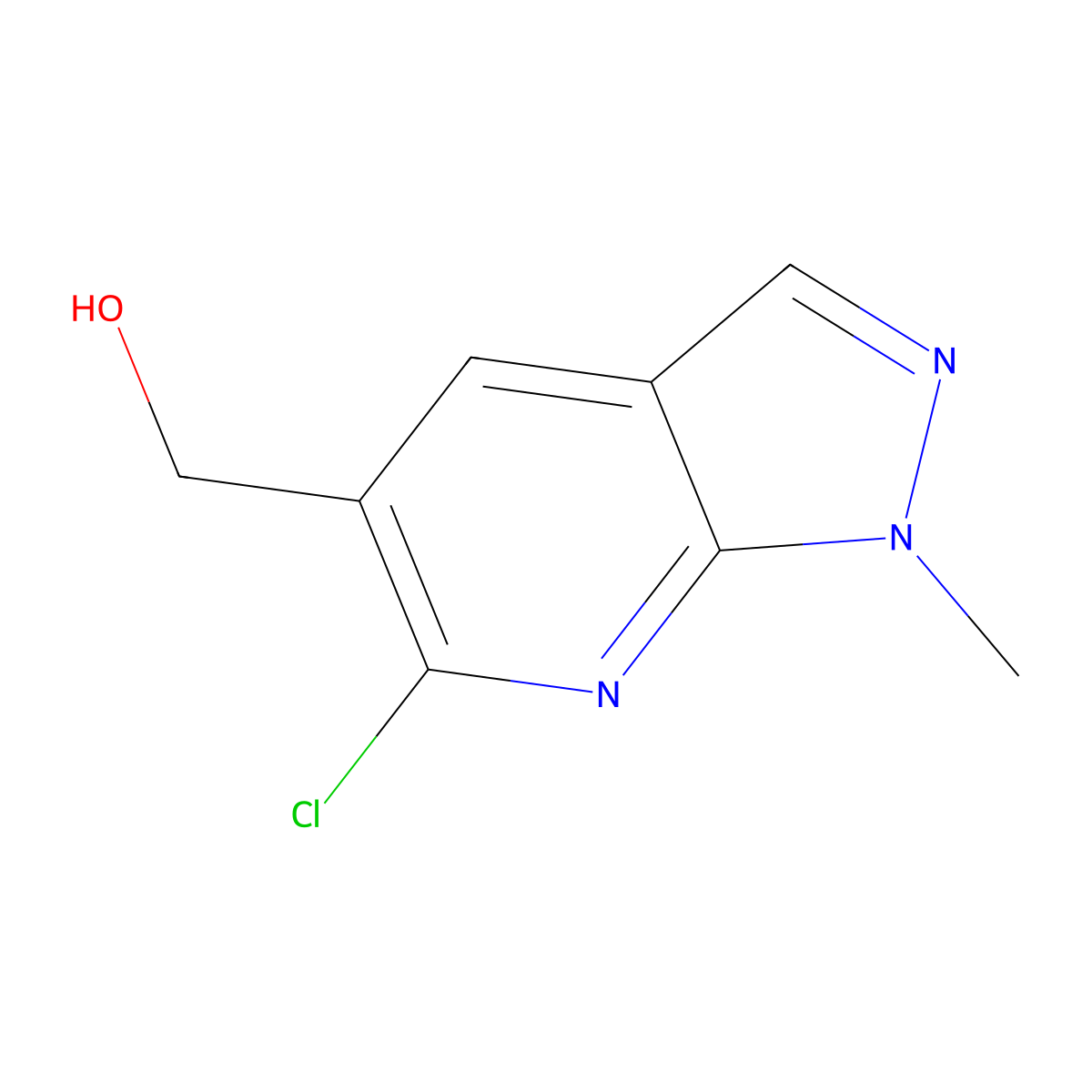 {6-chloro-1-methyl-1H-pyrazolo[3,4-b]pyridin-5-yl}methanol molecular structure, CAS 2411283-21-9