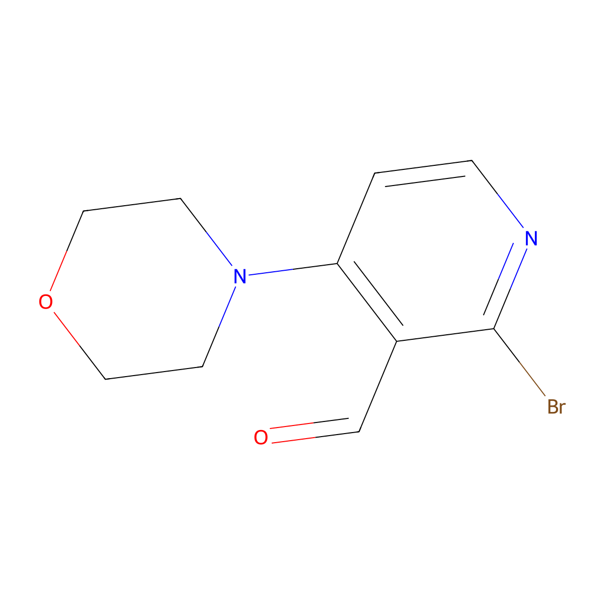 2-Bromo-4-(morpholin-4-yl)pyridine-3-carbaldehyde molecular structure, CAS 2411283-91-3