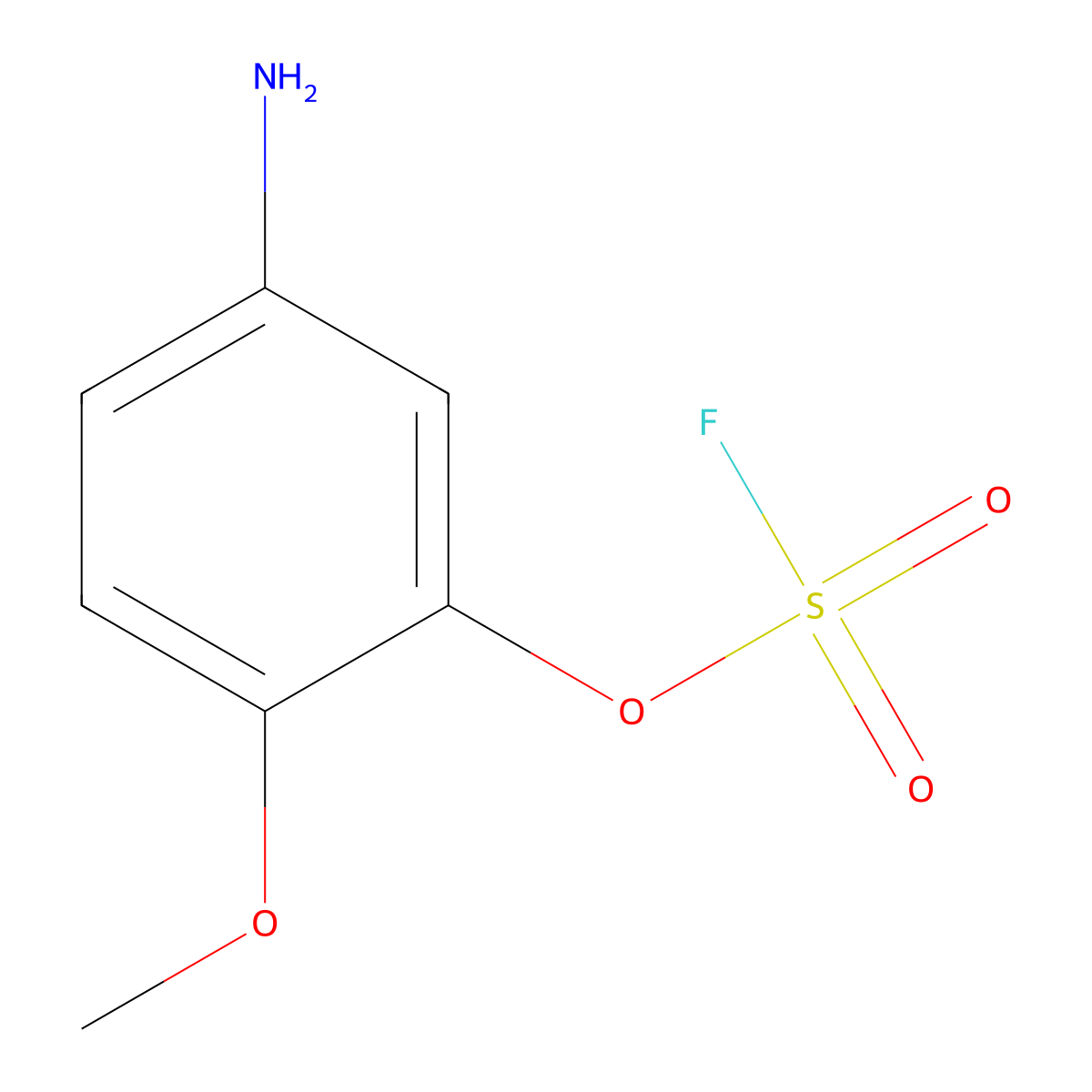 5-Amino-2-methoxyphenyl sulfurofluoridate molecular structure, CAS 2411283-93-5