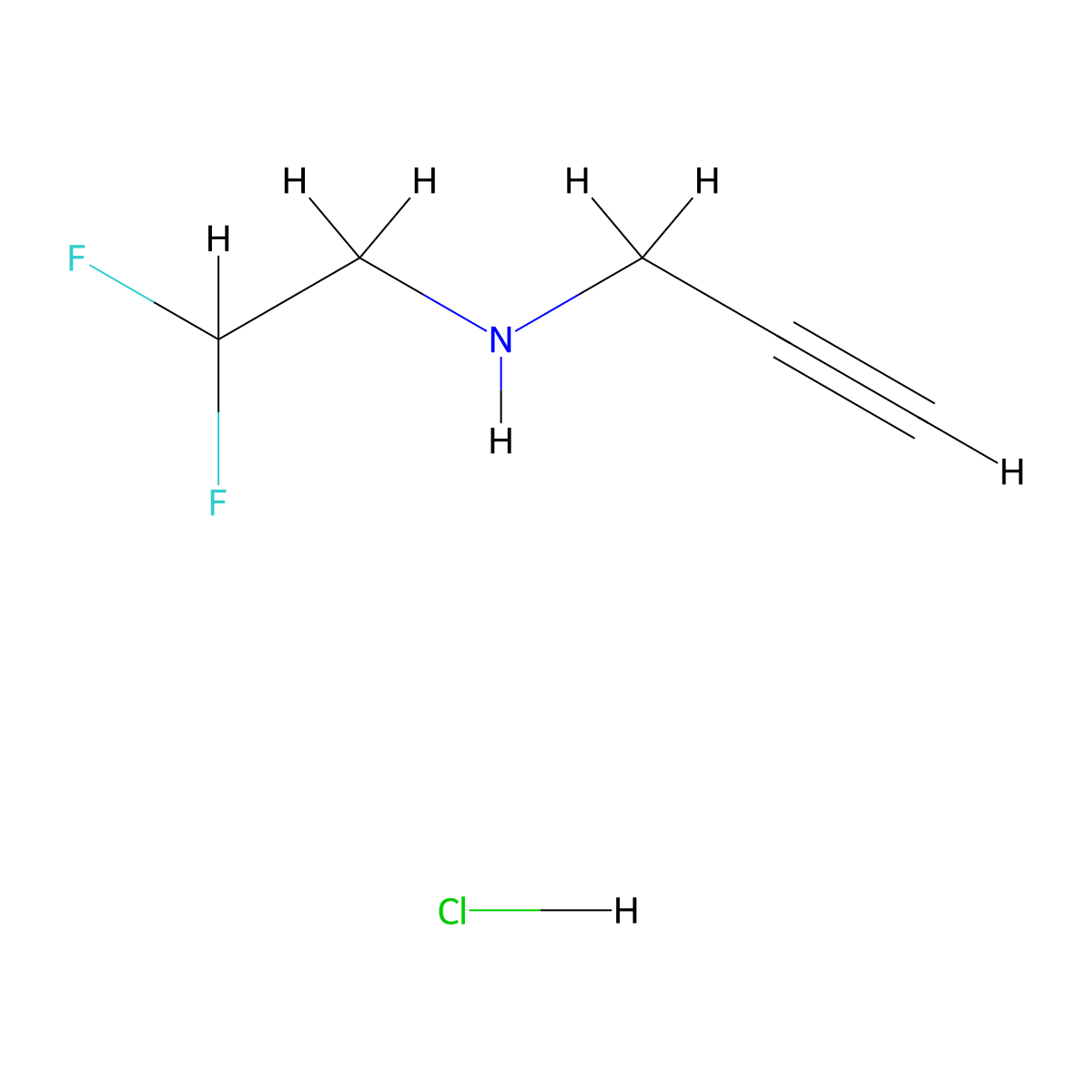 (2,2-Difluoroethyl)(prop-2-yn-1-yl)aminehydrochloride molecular structure, CAS 2411284-22-3