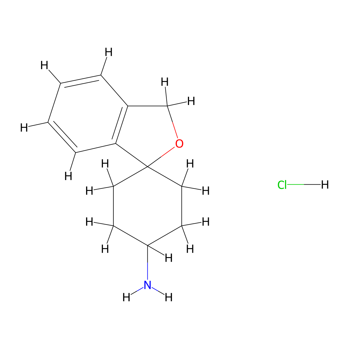 3H-spiro[2-benzofuran-1,1'-cyclohexane]-4'-amine hydrochloride molecular structure, CAS 2411285-56-6