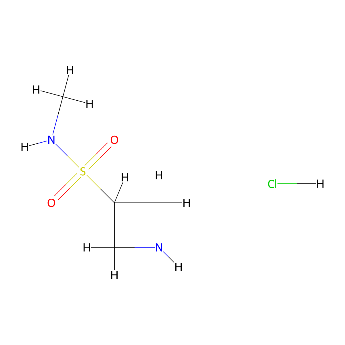 N-methylazetidine-3-sulfonamide hydrochloride molecular structure, CAS 2411285-88-4