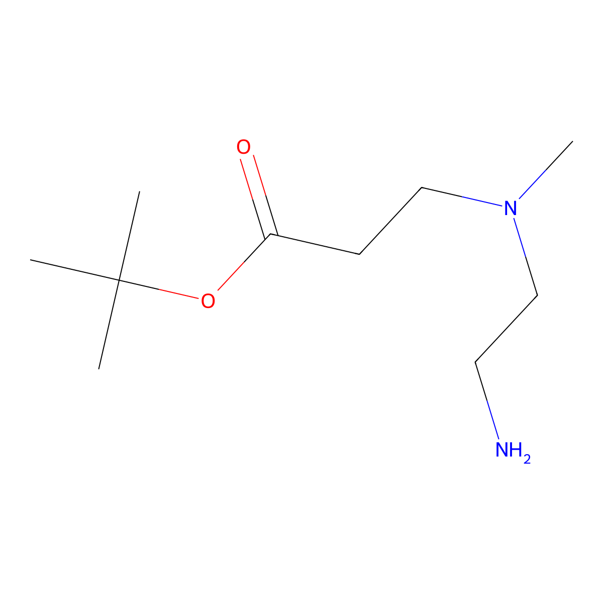 Tert-butyl 3-((2-aminoethyl)(methyl)amino)propanoate molecular structure, CAS 2411286-50-3