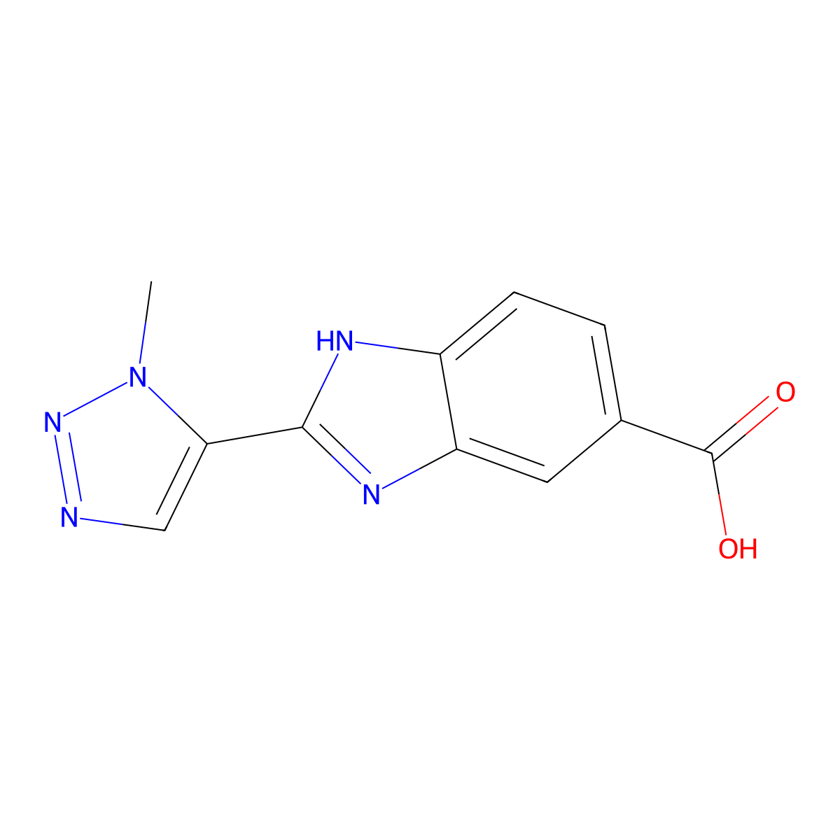 2-(1-methyl-1H-1,2,3-triazol-5-yl)-1H-1,3-benzodiazole-5-carboxylic acid molecular structure, CAS 2411286-56-9