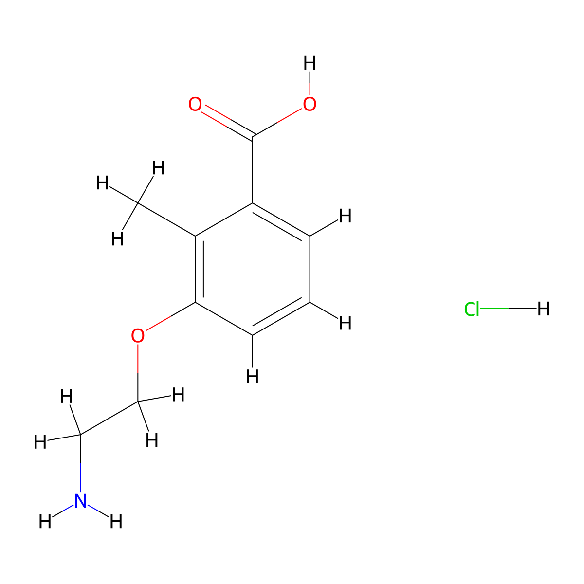3-(2-Aminoethoxy)-2-methylbenzoic acid hydrochloride molecular structure, CAS 2411287-60-8