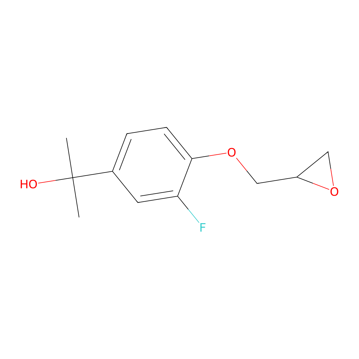 2-{3-Fluoro-4-[(oxiran-2-yl)methoxy]phenyl}propan-2-ol molecular structure, CAS 2411288-14-5