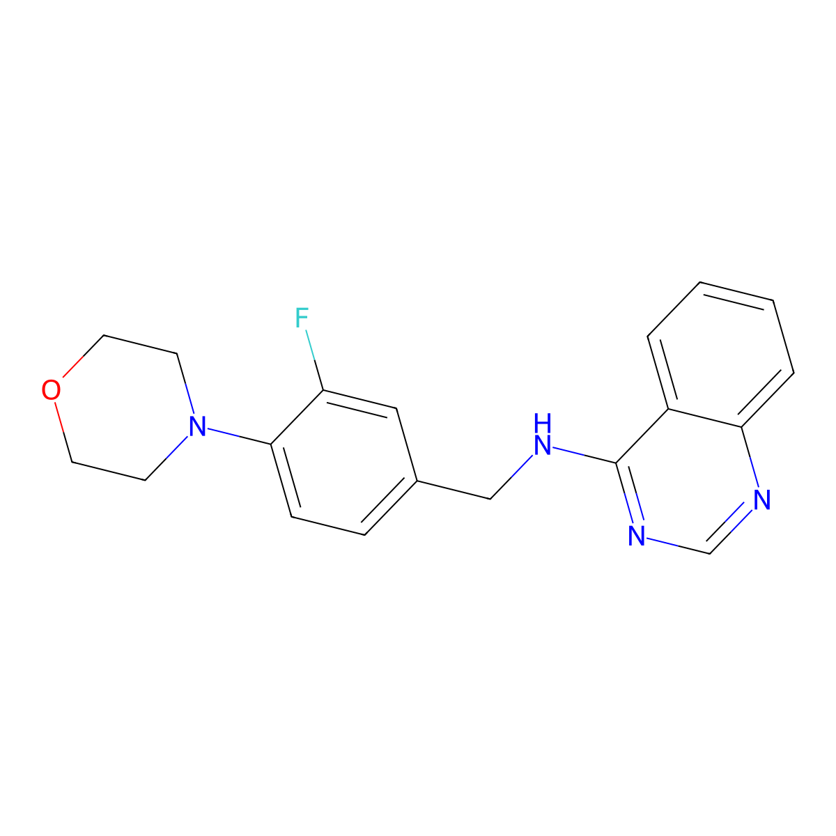 N-{[3-fluoro-4-(morpholin-4-yl)phenyl]methyl}quinazolin-4-amine molecular structure, CAS 2411288-24-7