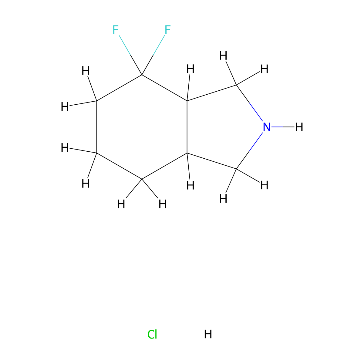 4,4-difluoro-octahydro-1H-isoindole hydrochloride molecular structure, CAS 2411288-36-1