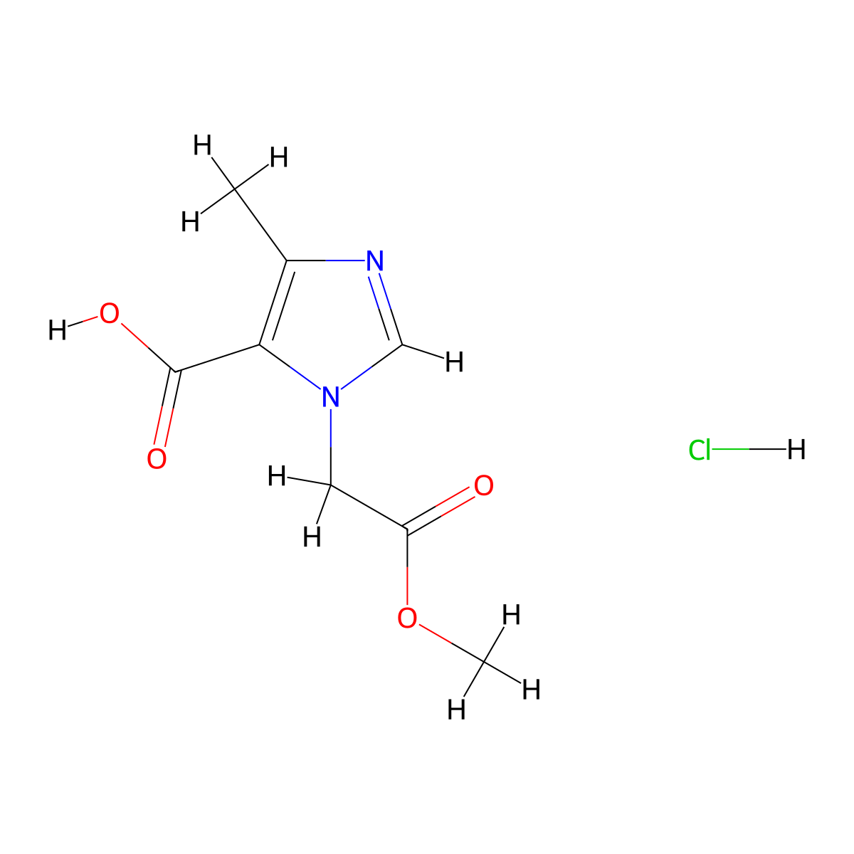1-(2-methoxy-2-oxoethyl)-4-methyl-1H-imidazole-5-carboxylic acid hydrochloride molecular structure, CAS 2411288-47-4