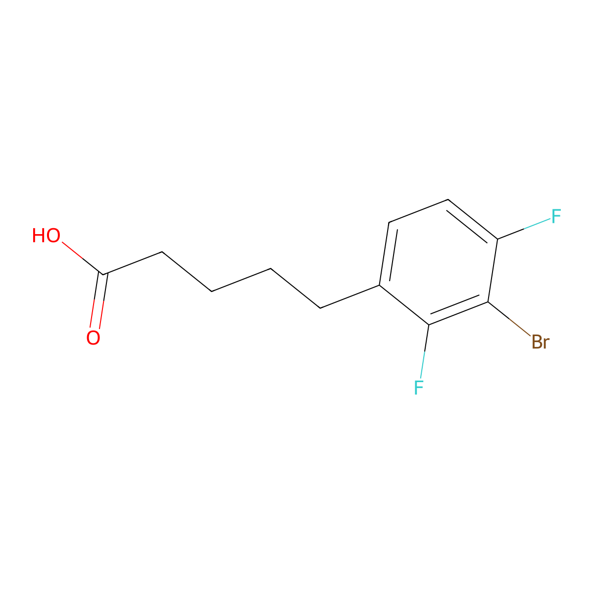 5-(3-Bromo-2,4-difluorophenyl)pentanoic acid molecular structure, CAS 2411288-48-5
