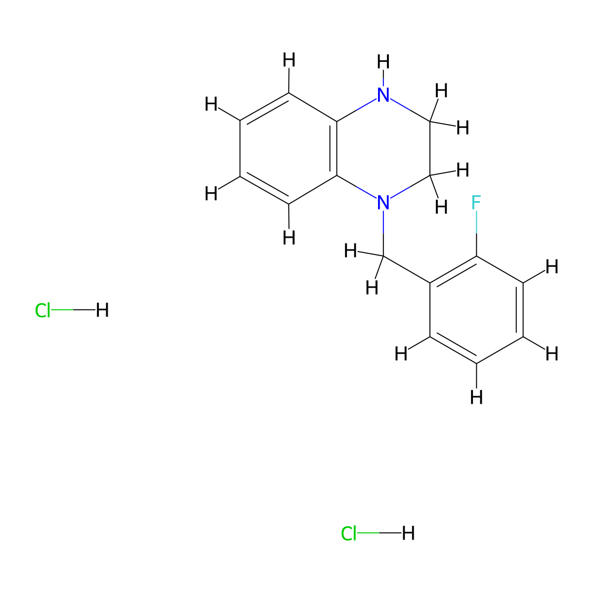 1-(2-Fluorobenzyl)-1,2,3,4-tetrahydroquinoxaline dihydrochloride molecular structure, CAS 2411288-85-0