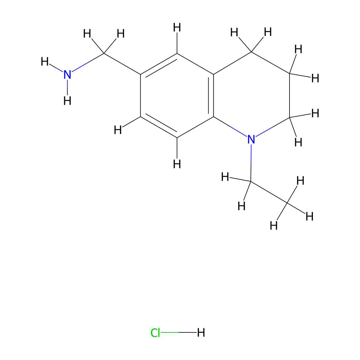 (1-Ethyl-1,2,3,4-tetrahydroquinolin-6-yl)methanamine hydrochloride molecular structure, CAS 2411288-89-4