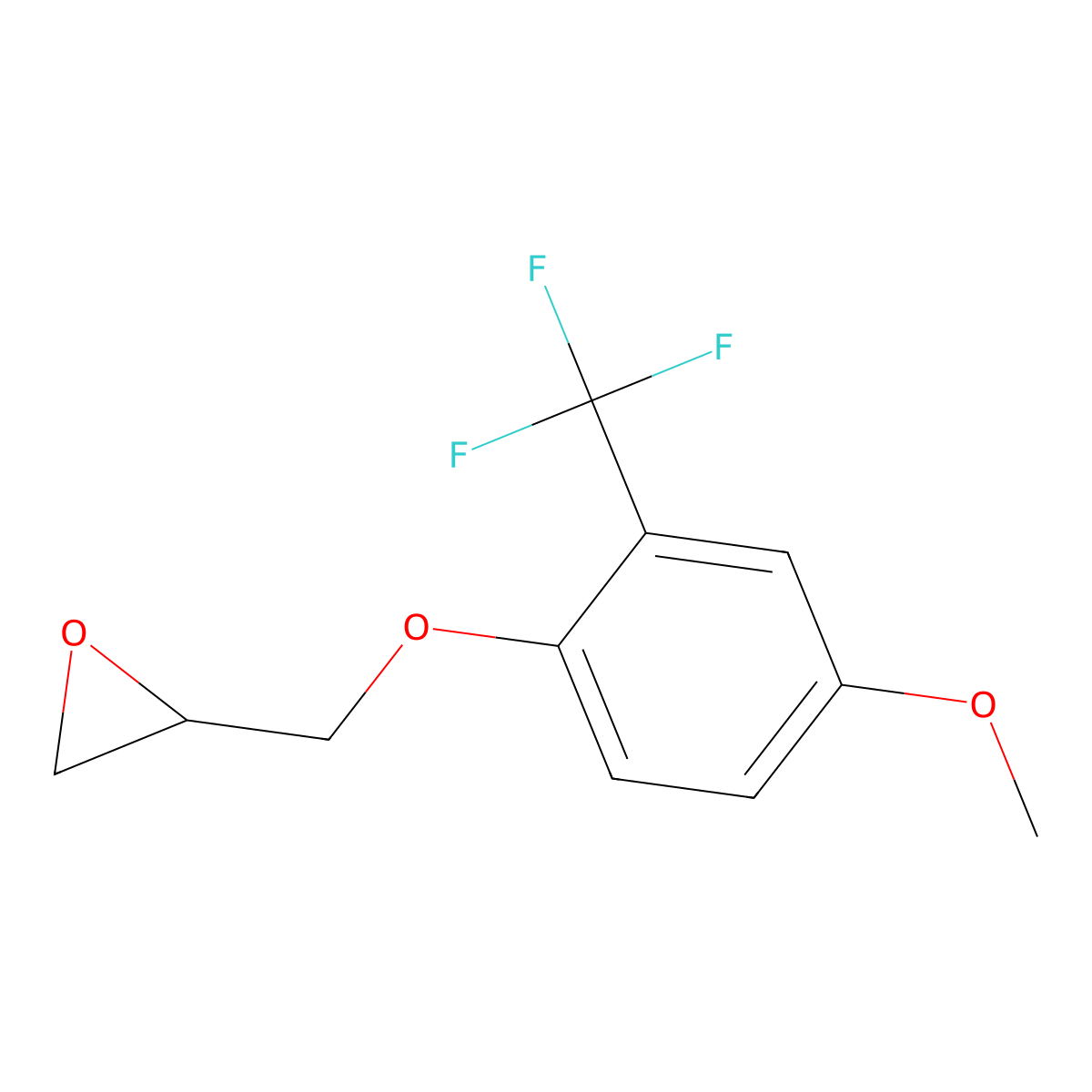 2-{[4-Methoxy-2-(trifluoromethyl)phenoxy]methyl}oxirane molecular structure, CAS 2411289-15-9