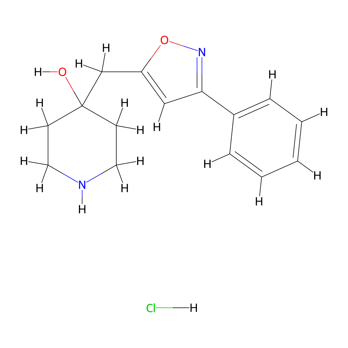 4-[(3-Phenyl-1,2-oxazol-5-yl)methyl]piperidin-4-ol hydrochloride molecular structure, CAS 2411289-59-1