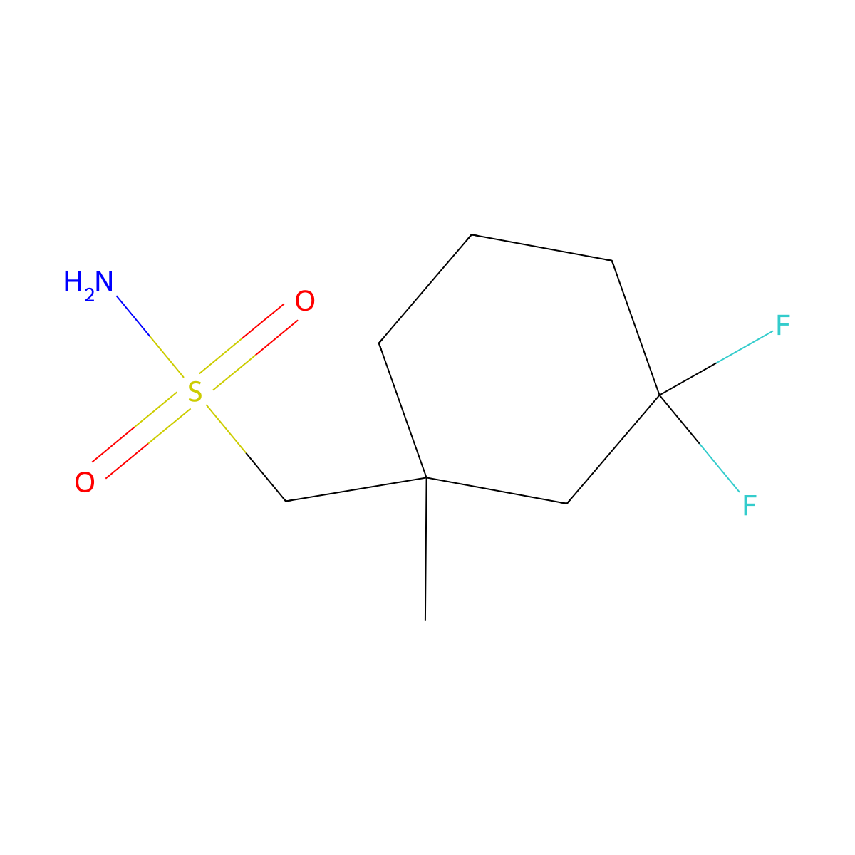 (3,3-Difluoro-1-methylcyclohexyl)methanesulfonamide molecular structure, CAS 2411289-62-6