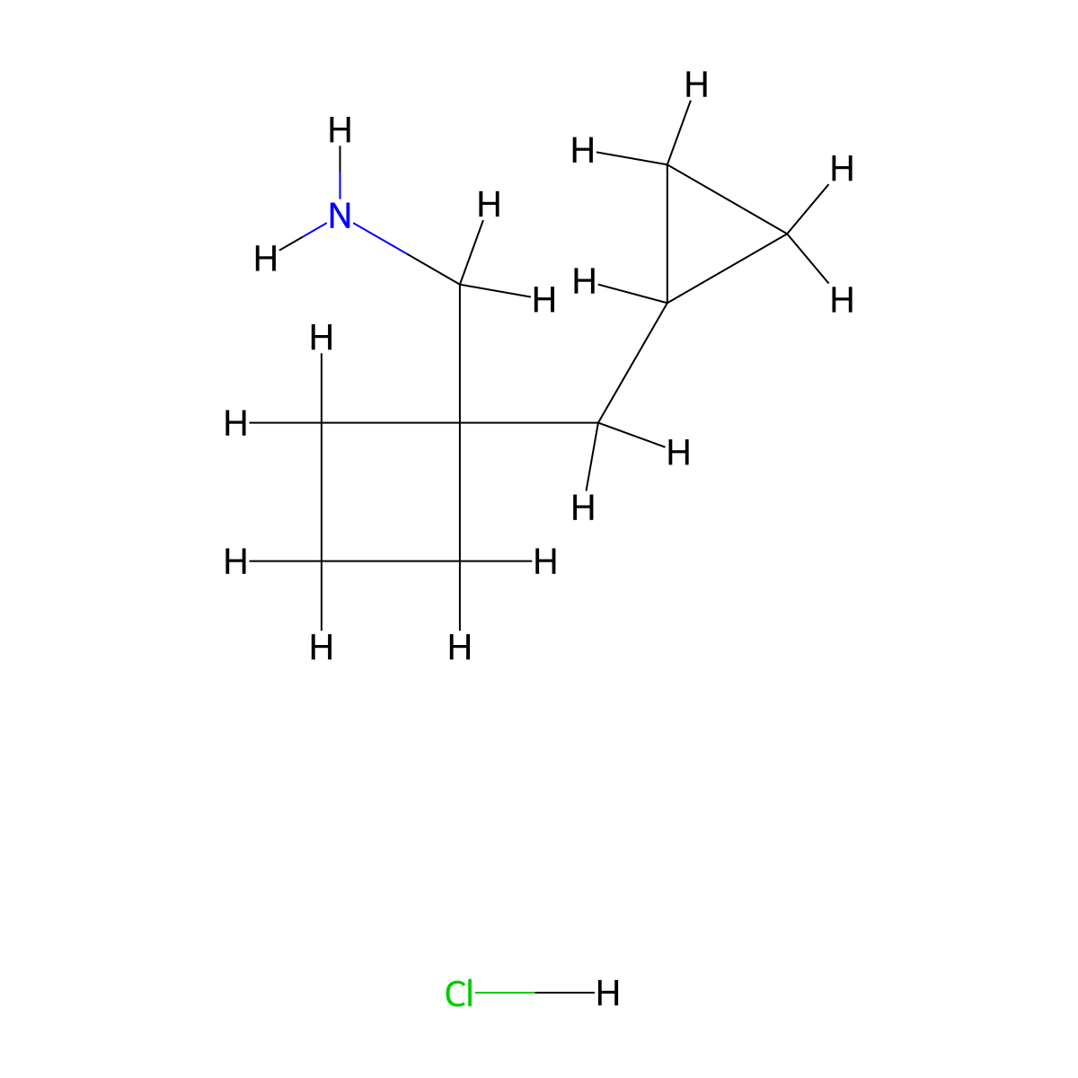 1-[1-(Cyclopropylmethyl)cyclobutyl]methanamine hydrochloride molecular structure, CAS 2411290-03-2