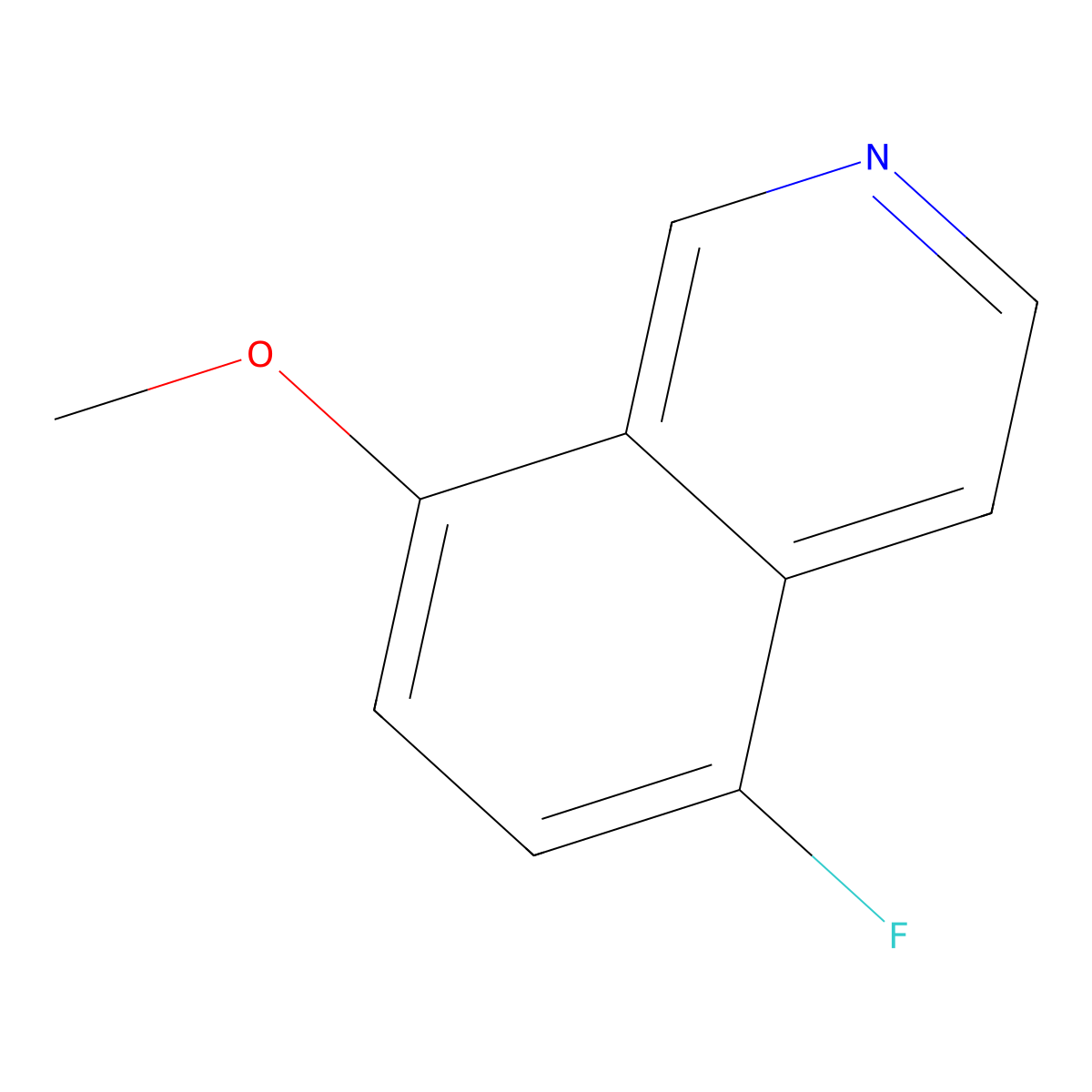 5-Fluoro-8-methoxyisoquinoline molecular structure, CAS 2411291-24-0
