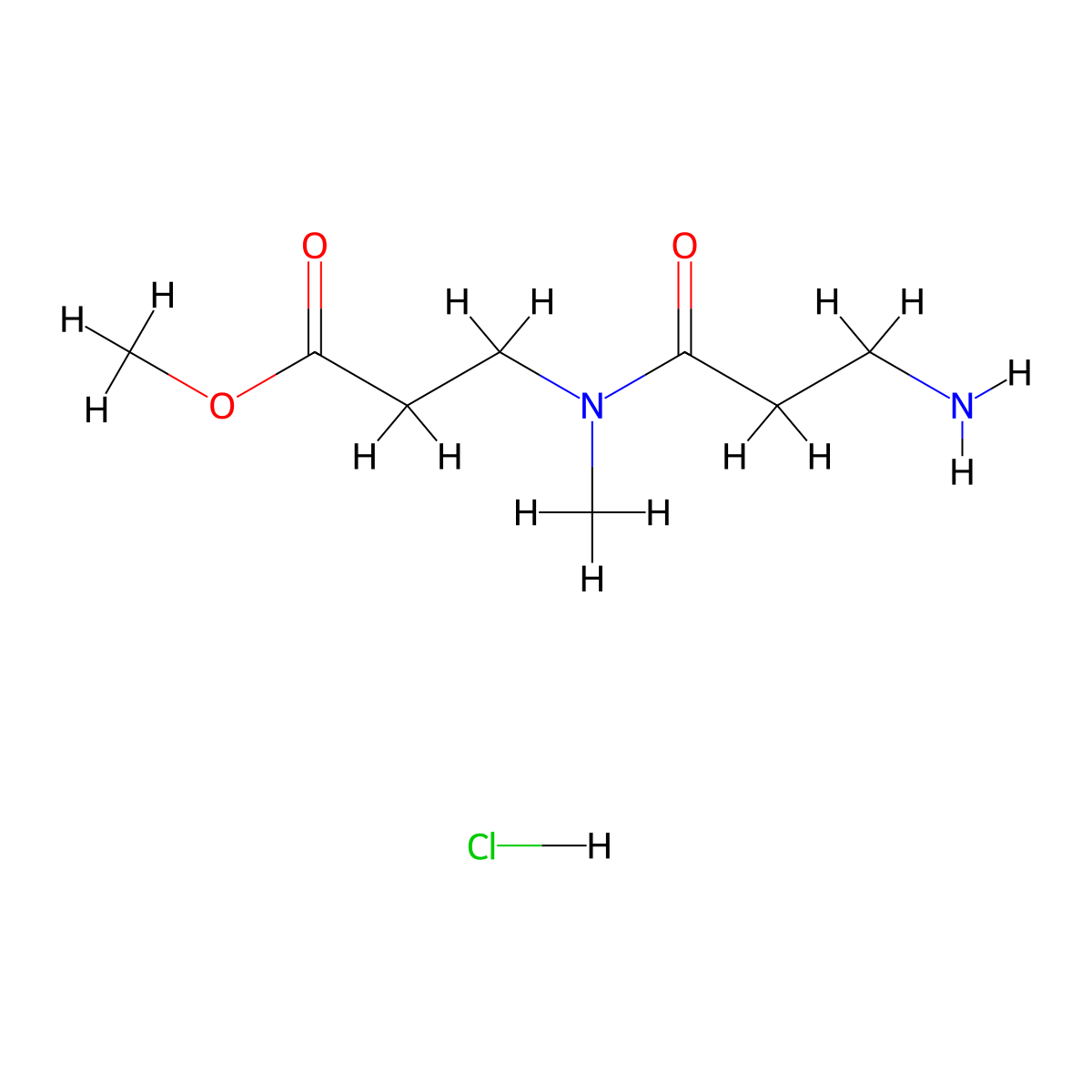 methyl 3-(3-amino-N-methylpropanamido)propanoate hydrochloride molecular structure, CAS 2411292-54-9