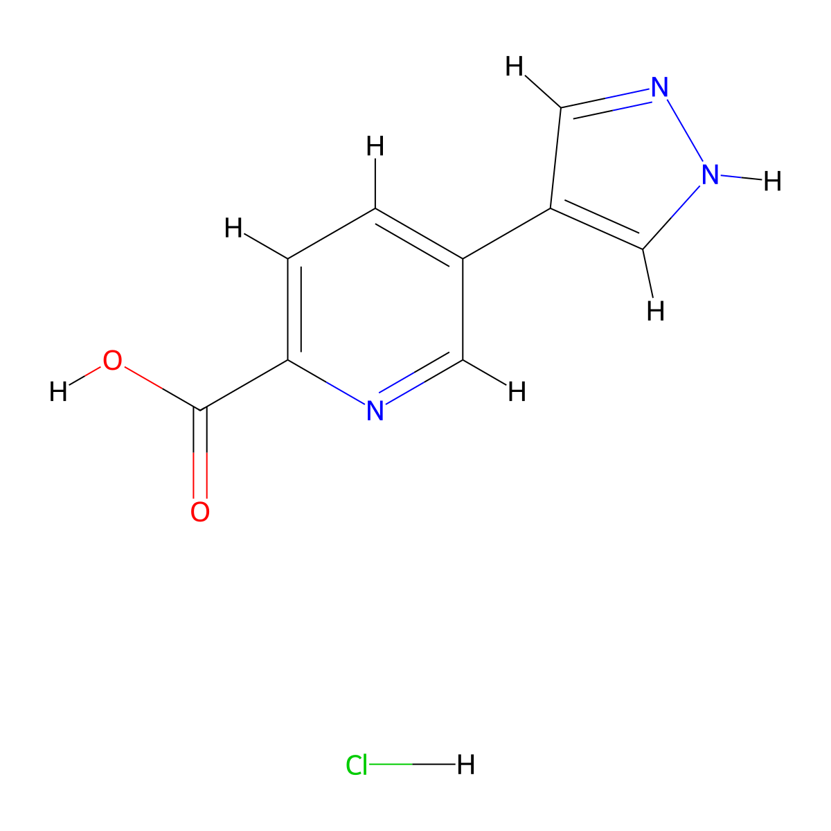 5-(1H-Pyrazol-4-yl)pyridine-2-carboxylic acid;hydrochloride molecular structure, CAS 2411292-62-9