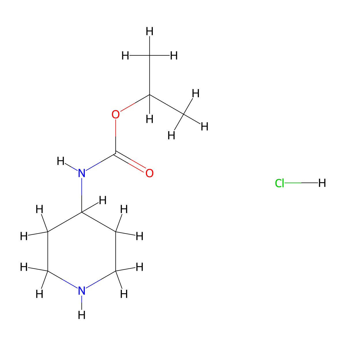 Propan-2-yl N-piperidin-4-ylcarbamate;hydrochloride molecular structure, CAS 2411292-75-4