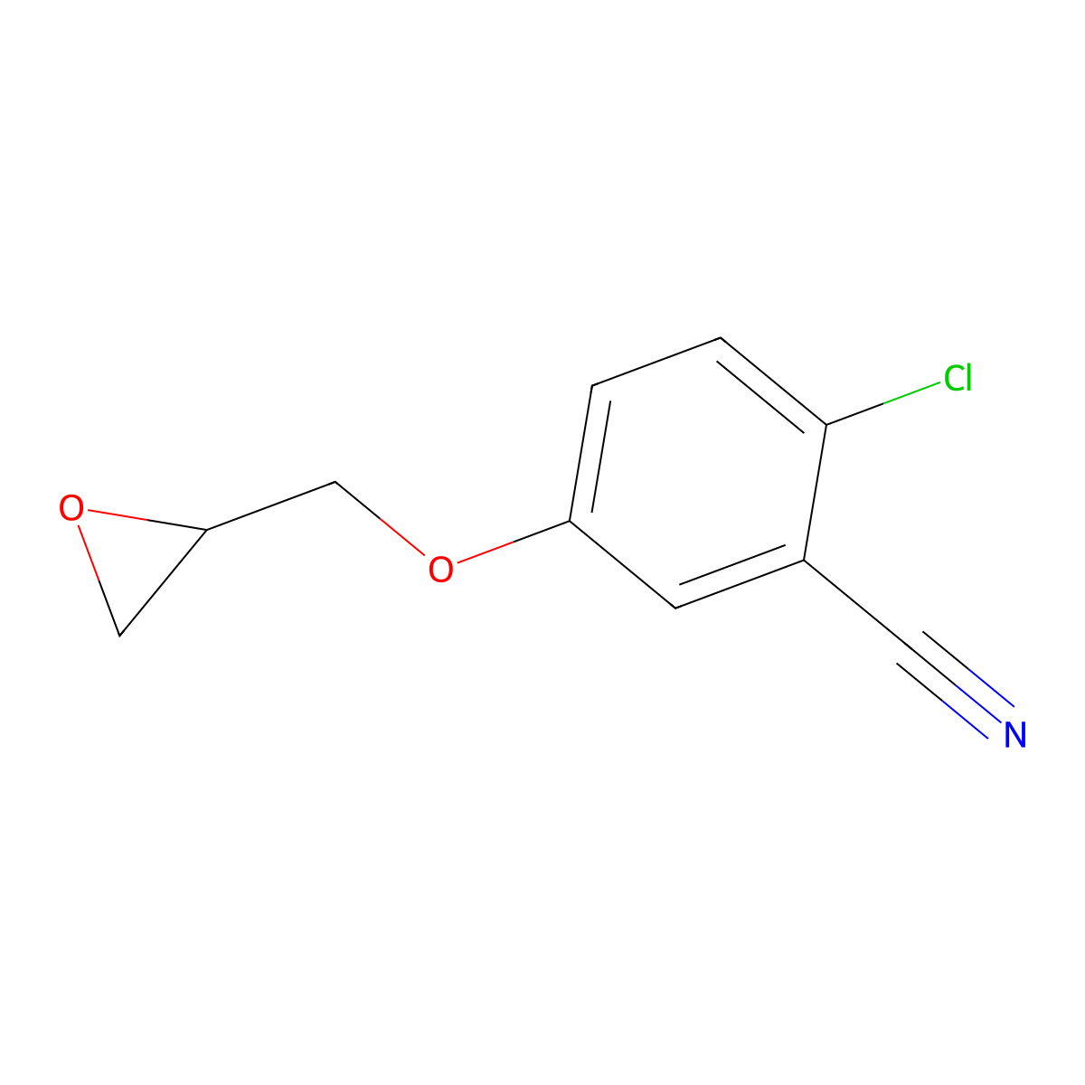 2-Chloro-5-[(oxiran-2-yl)methoxy]benzonitrile molecular structure, CAS 2411292-77-6