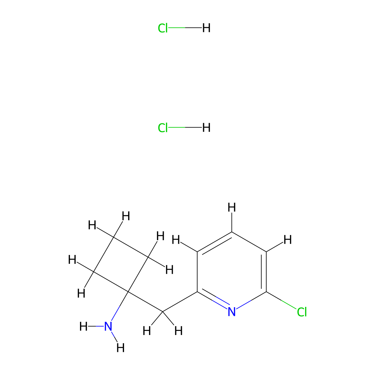 1-[(6-Chloropyridin-2-yl)methyl]cyclobutan-1-amine dihydrochloride molecular structure, CAS 2411294-33-0