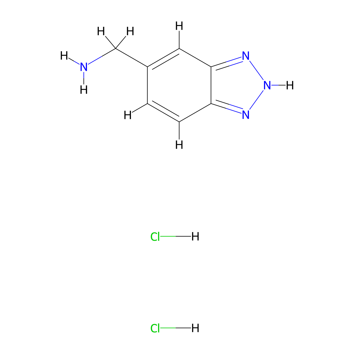 (1H-Benzo[d][1,2,3]triazol-6-yl)methanamine dihydrochloride molecular structure, CAS 2411295-54-8