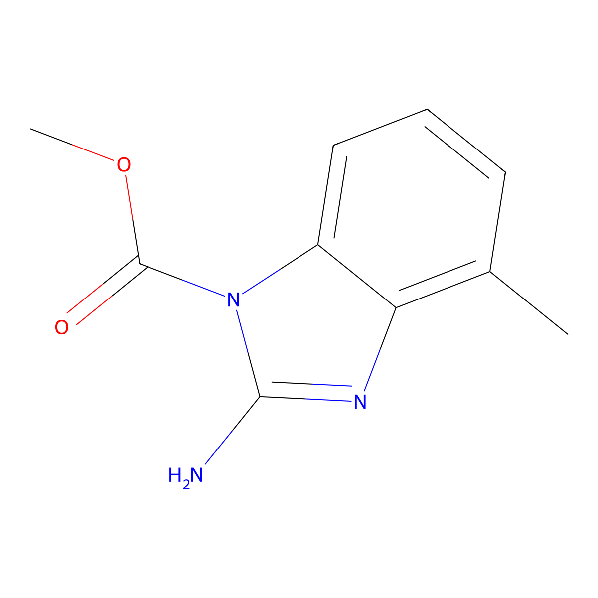 methyl2-amino-4-methyl-1H-1,3-benzodiazole-1-carboxylate molecular structure, CAS 2411296-69-8