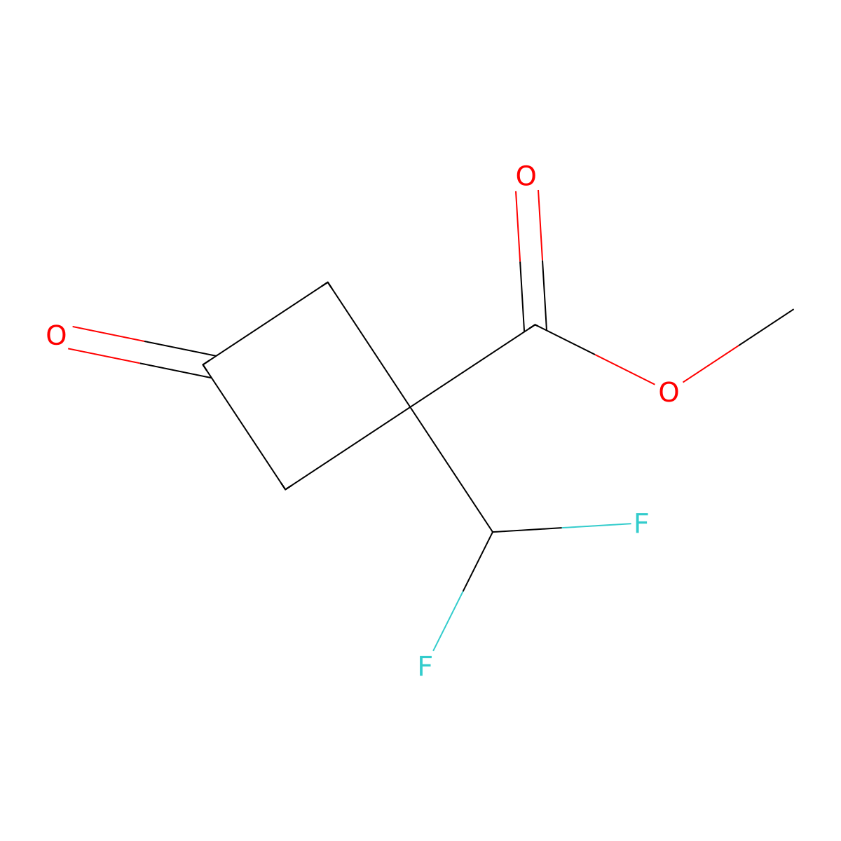 Methyl 1-(difluoromethyl)-3-oxocyclobutane-1-carboxylate molecular structure, CAS 2411297-63-5