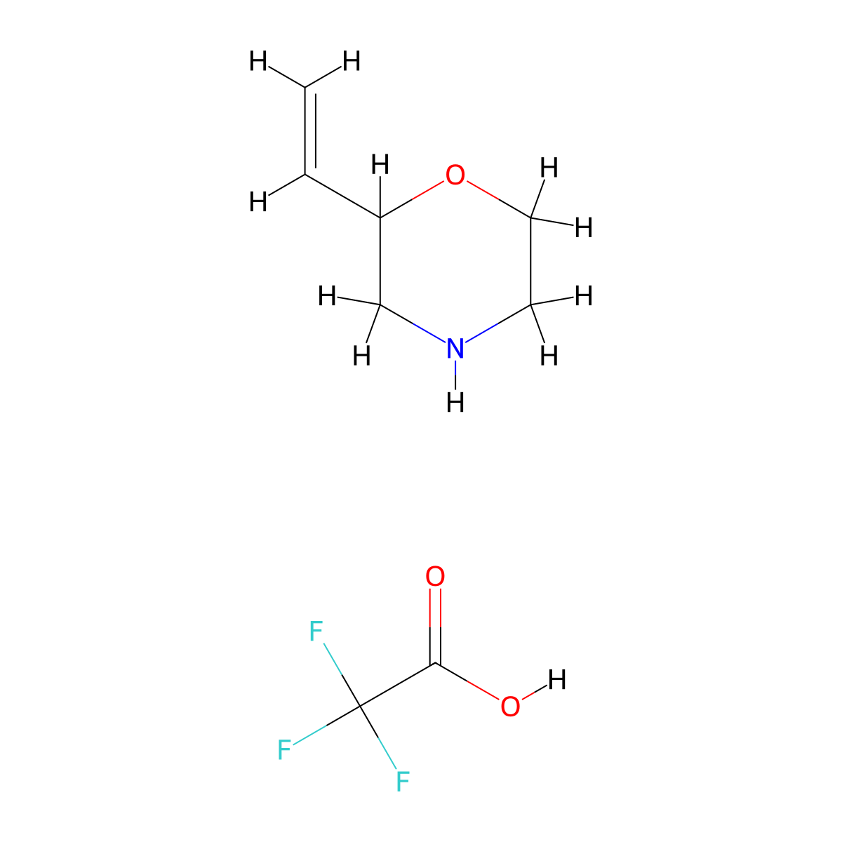 2-Ethenylmorpholine; trifluoroacetic acid molecular structure, CAS 2411297-71-5