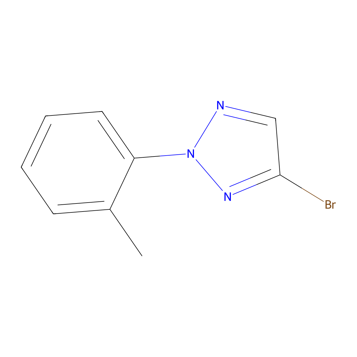 4-bromo-2-(2-methylphenyl)-2H-1,2,3-triazole molecular structure, CAS 2411298-61-6