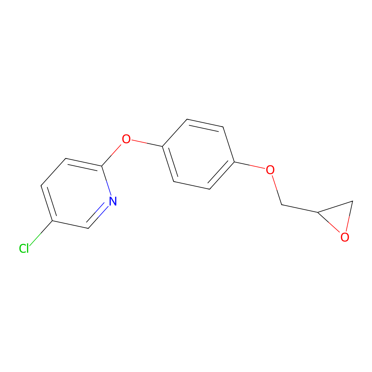 5-Chloro-2-{4-[(oxiran-2-yl)methoxy]phenoxy}pyridine molecular structure, CAS 2411299-97-1